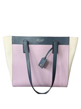 Kate Spade Cameron Laptop Tote Frozen Lilac Multi Colorblock Leather NWT